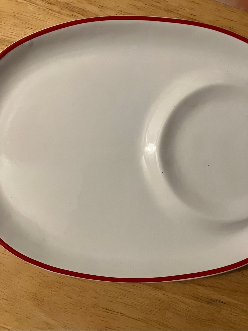 Westwood Campbell's Ceramic Serving Platter - White with Red Trim - Picture 4 of 10